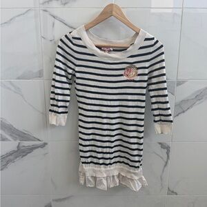 Juicy Couture original Y2K sweater dress - size 12 (girls) - navy striped